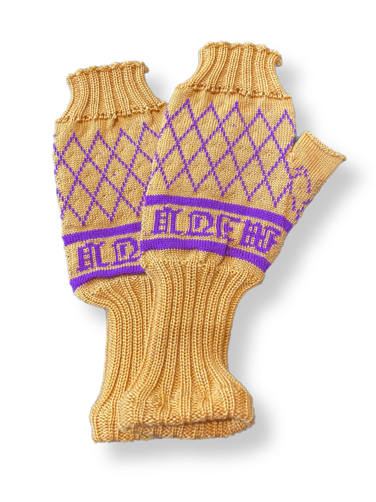 Knitted Accessories- Mittens Star Tobacco/Purple